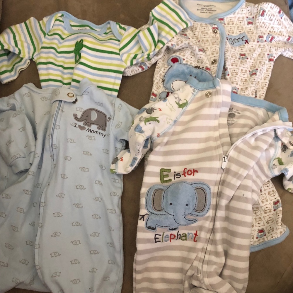 Baby boy pajama bundle 0-3 months